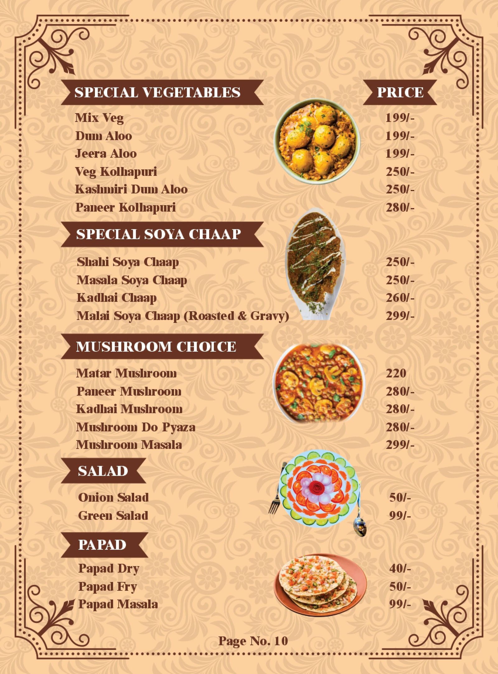Menu Page 10