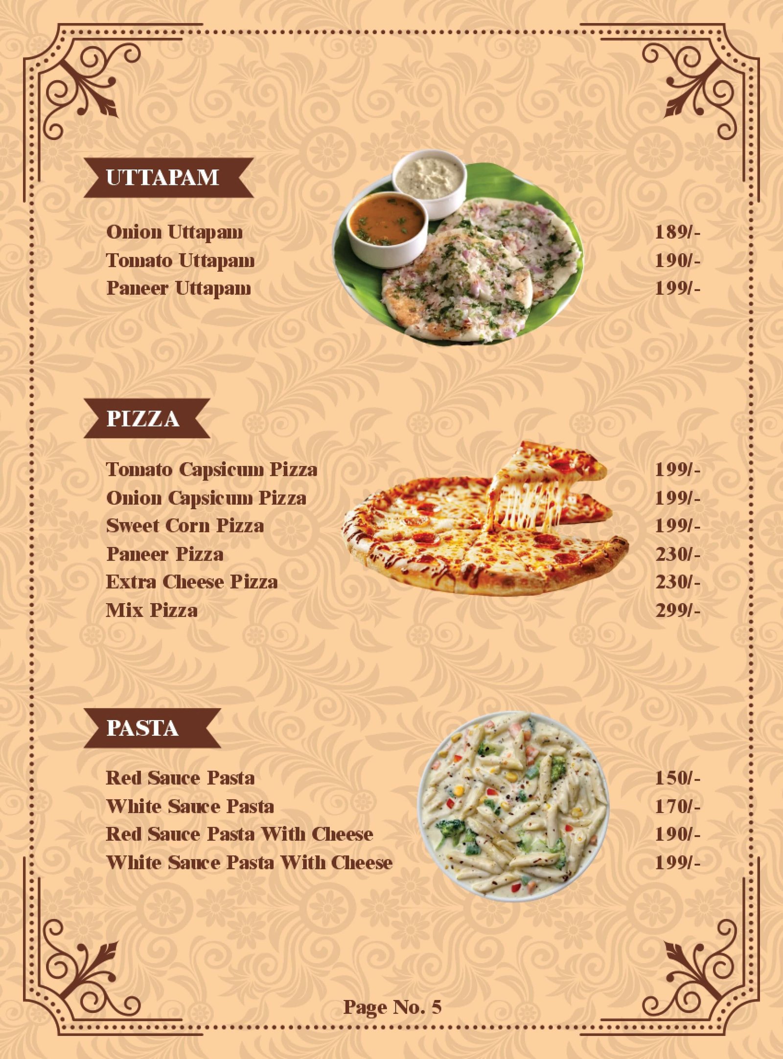 Menu Page 5