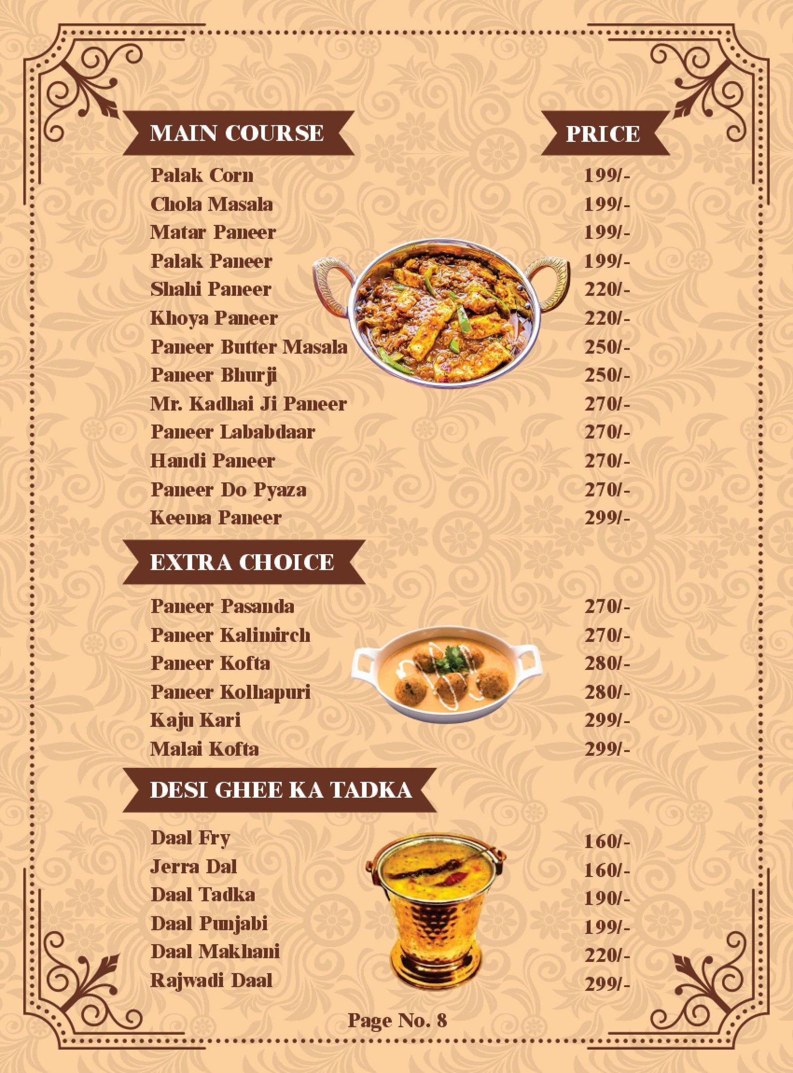 Menu Page 8