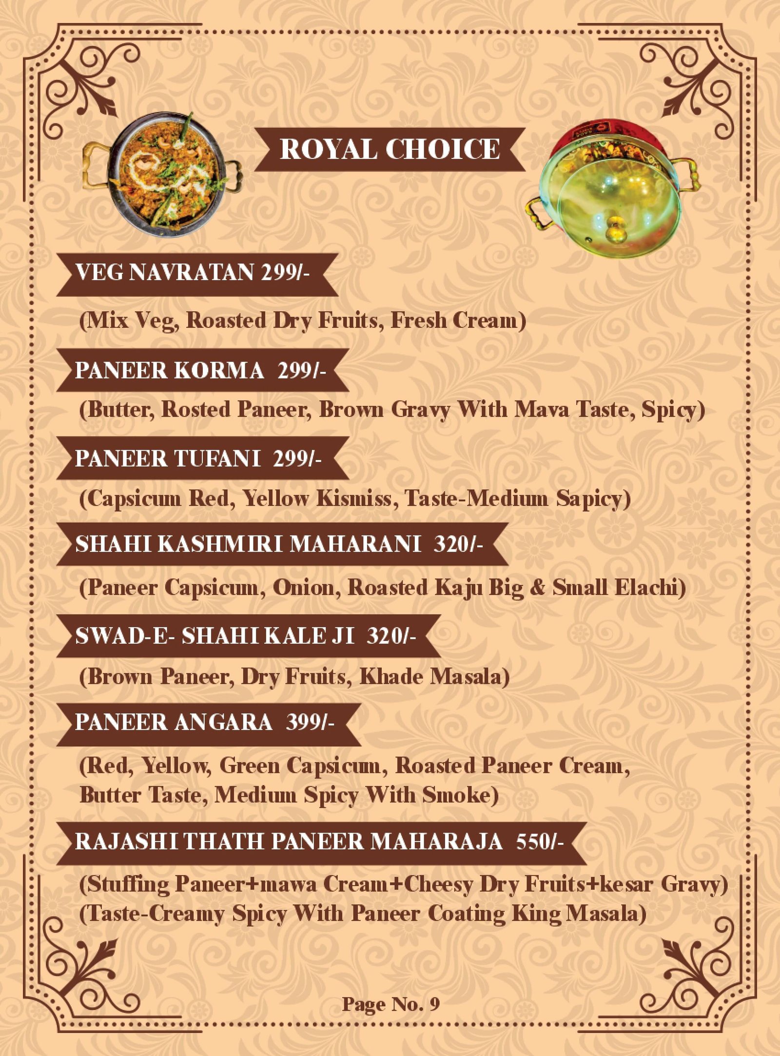 Menu Page 9